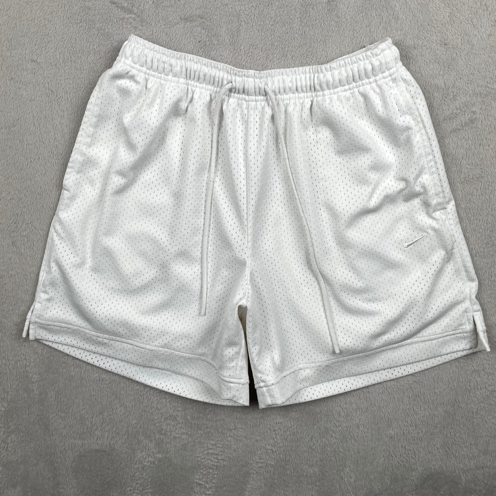 Nike Sportswear Authetics Shorts Mens Medium White Mesh NSW Swoosh 5"